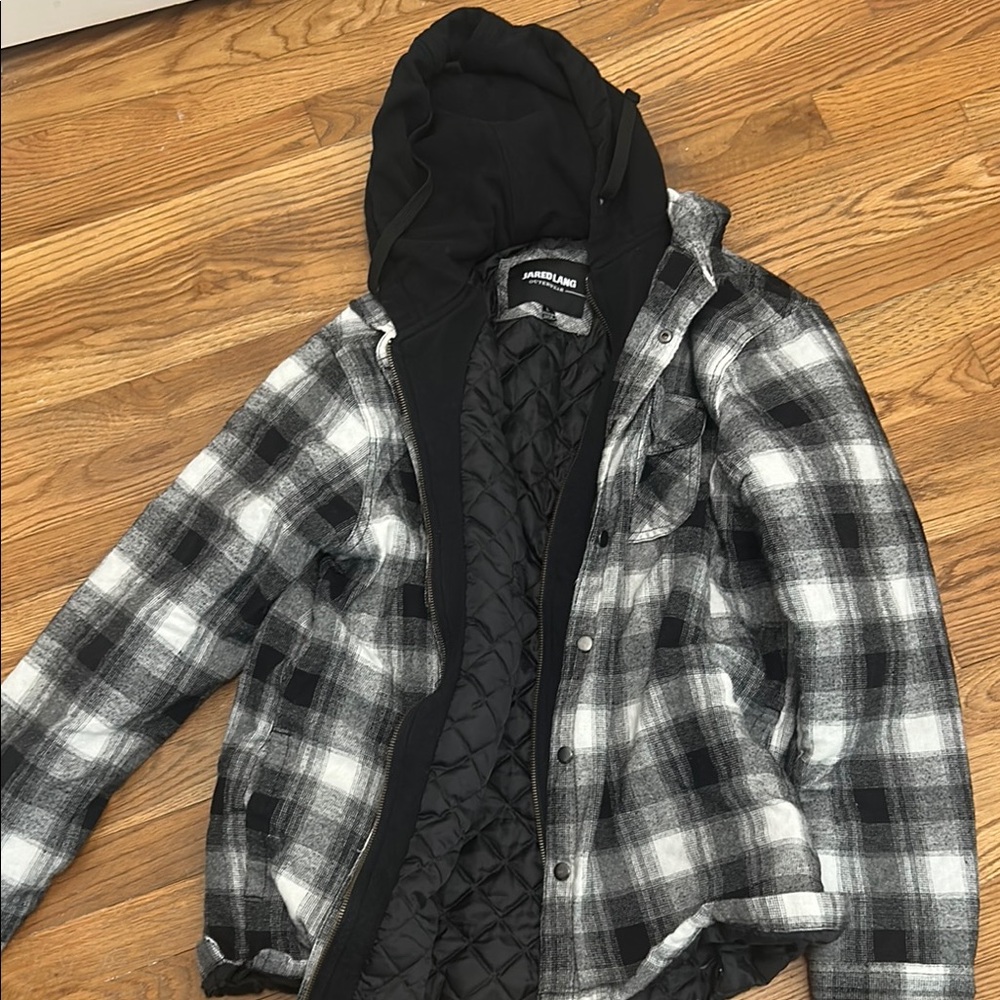 Jared Lang Black and Gray Lightweight Shirt Jacket